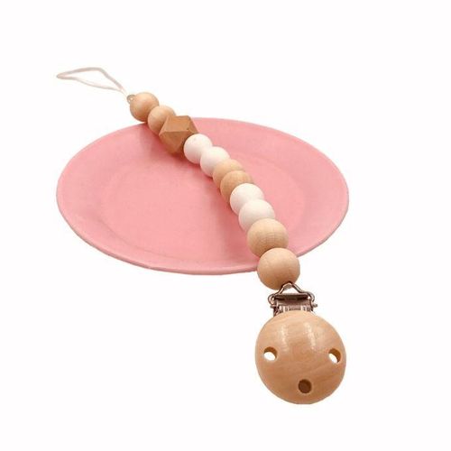 PCS Baby Pacifier Clip Chain Wooden Holder
