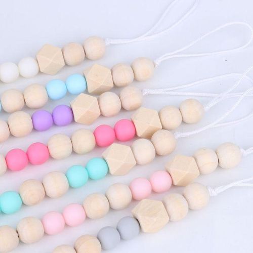 PCS Baby Pacifier Clip Chain Wooden Holder