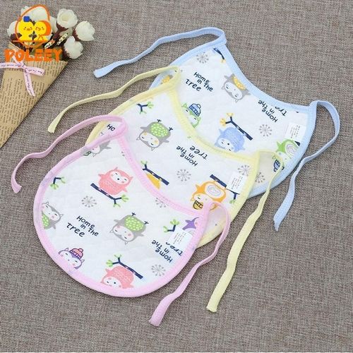 Poleey Baby Round Waterproof Saliva Towel Cute Pattern Bib Ready Stock