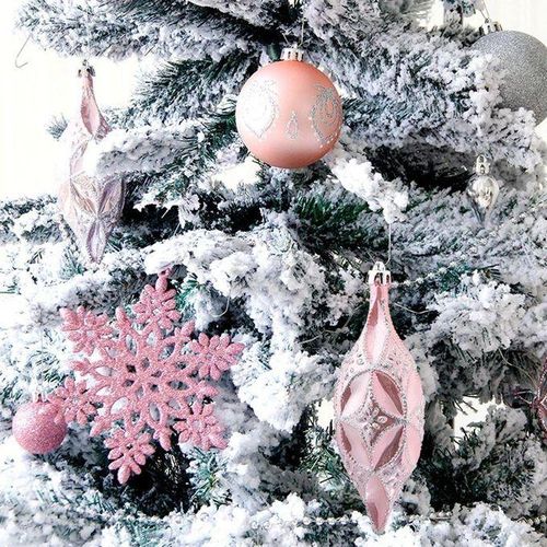 Christmas Balls Snowflake Pendants Christmas Tree Hanging Ornaments for Home Xmas New Year's Festival Decor