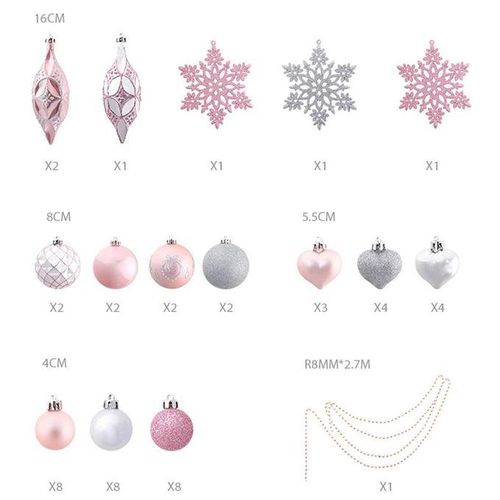 Christmas Balls Snowflake Pendants Christmas Tree Hanging Ornaments for Home Xmas New Year's Festival Decor