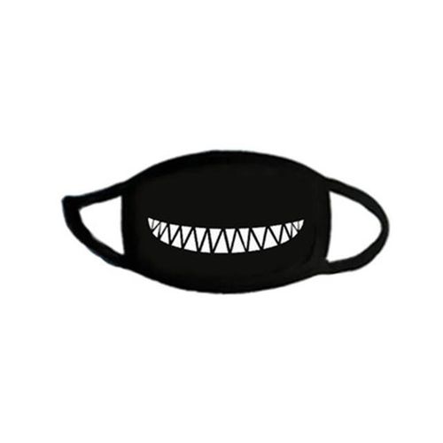 Unisex Black Cute Half Face Mouth Muffle Cotton Face Masks Pattern Solid Mask