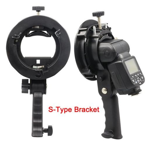 S-Type Bracket New Handheld Grip Bowens S Mount Holder For Speedlite Flash Snoot Softbox Beauty Dish Honeycomb For Godox Flash
