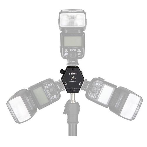 3 In 1 Se-31 Triple Head Hot Shoe Mount Flash Bracket Adapter Flash Light Bracket Light Stand Umbrella Holder For Speedlight
