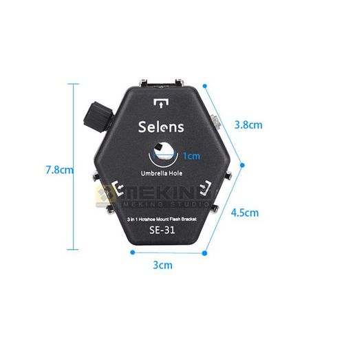 3 In 1 Se-31 Triple Head Hot Shoe Mount Flash Bracket Adapter Flash Light Bracket Light Stand Umbrella Holder For Speedlight