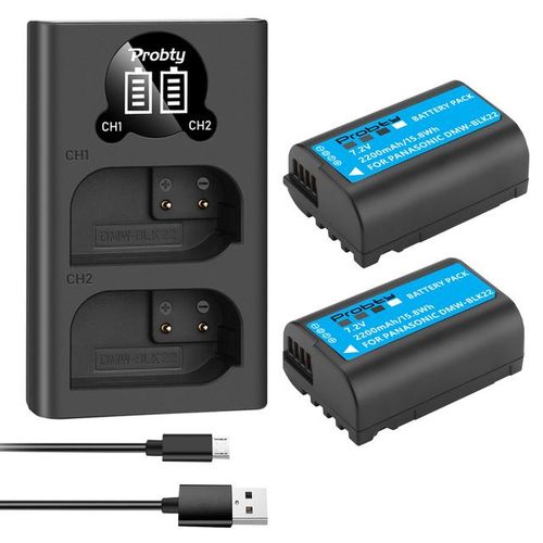 2200mah Dmw-Blk22 Dmw-Blk22 Replacement For Panasonic Lumix Dc-S5 Dc-S5 Ii Dc-S5 Iix Gh5 Ii Gh6 S5ii S5m2 Gh5m2