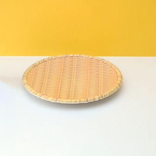 Smooth Bamboo Plate Bamboo Style Round Plate for Hotpot Restaurant Bbq F