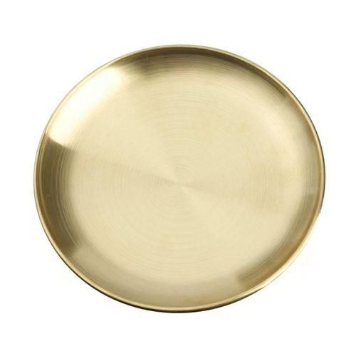 Fruit Bowl Stainless Steel Round Dinner Plates for Home Kitchen Golden