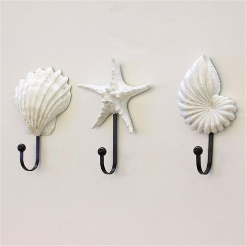Resin Mediterranean Style Sea Star Decor Scallop Conch Coat Hanger