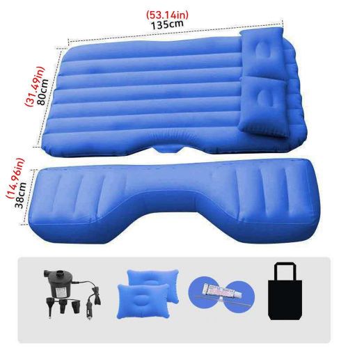 135X80Cm/53X32Inch Portable Car Sleeping Mattress Extended Bed Inflatable Car Air Mattress Back Seat Travel Bed with Air Pump More