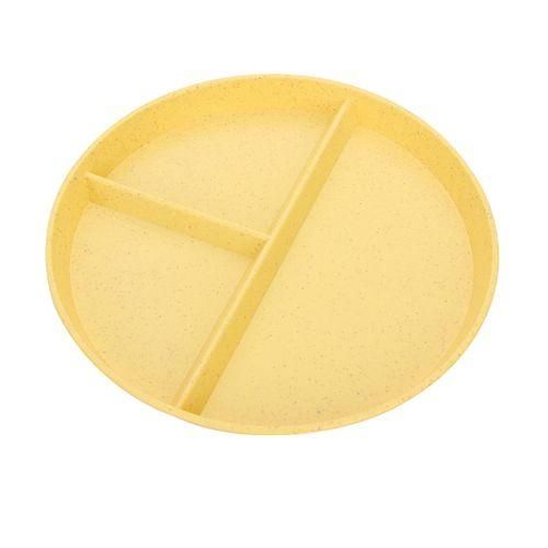 Plastic Dinner Plate Healthy Portions Divided Meal Plate for Kids Yellow