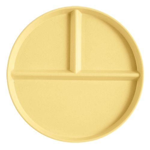 Plastic Dinner Plate Healthy Portions Divided Meal Plate for Kids Yellow