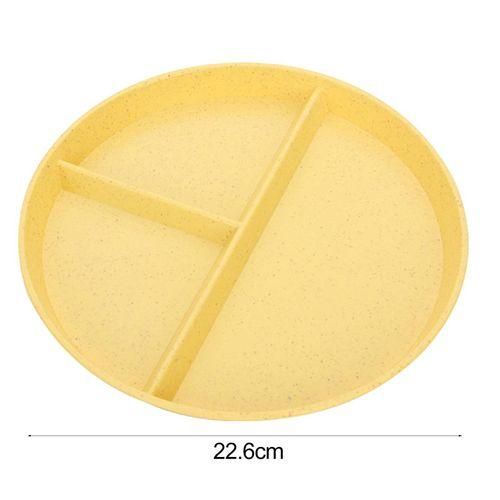 Plastic Dinner Plate Healthy Portions Divided Meal Plate for Kids Yellow