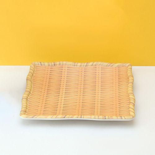 Smooth Bamboo Plate Bamboo Style Round Plate for Hotpot Restaurant Bbq I