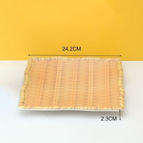 Smooth Bamboo Plate Bamboo Style Round Plate for Hotpot Restaurant Bbq I