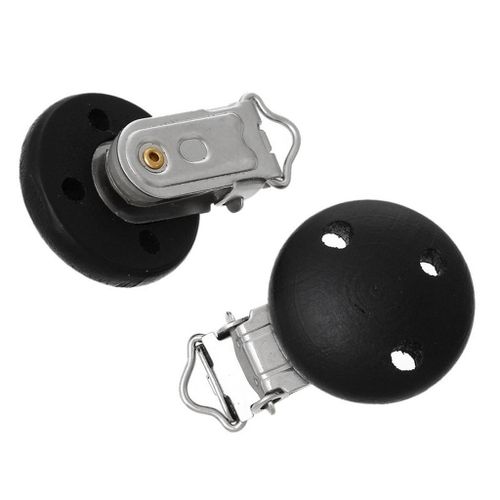 15Pcs Wooden Suspender Pacifier Holder Clips For Black