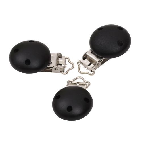 15Pcs Wooden Suspender Pacifier Holder Clips For Black