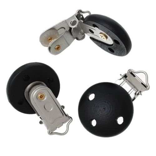 15Pcs Wooden Suspender Pacifier Holder Clips For Black