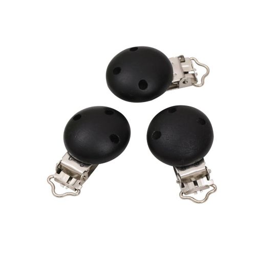 15Pcs Wooden Suspender Pacifier Holder Clips For Black
