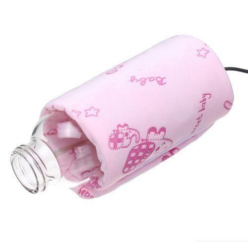 Baby USB Bottle Warmer Portable Thermal Kids Feeding Milk Bag Outdoor Keep Warm Pink Package 1