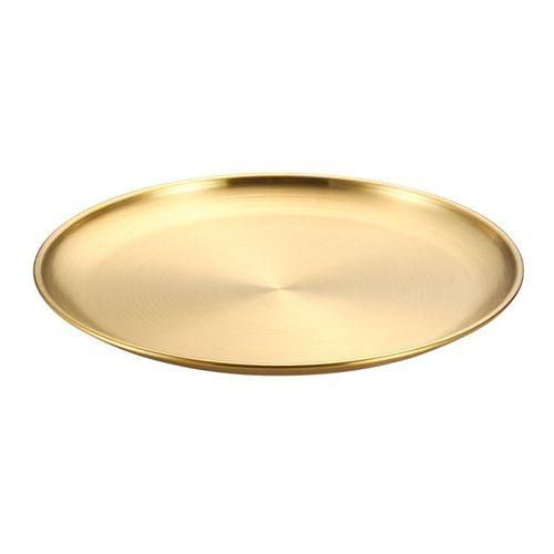 Stainless Steel Dinner Plate Stainless Steel Round Serving for Home B