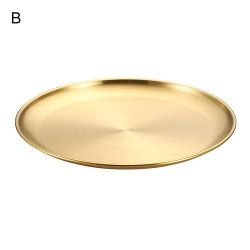 Stainless Steel Dinner Plate Stainless Steel Round Serving for Home B