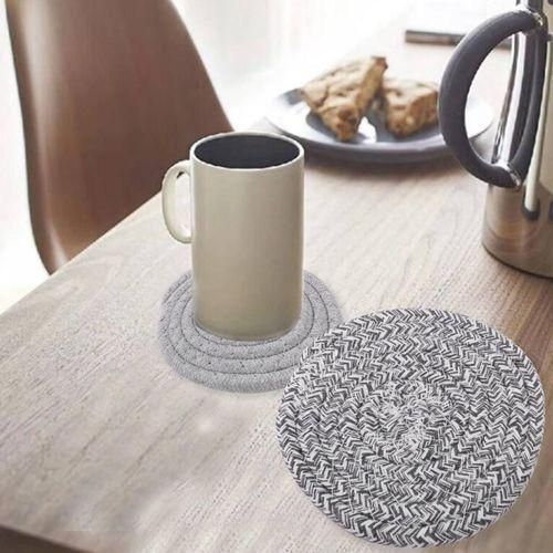 915 Generation Round Cotton Braided Table Place Mats NonSlip Table Mats 5