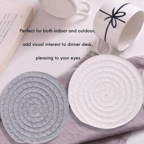 915 Generation Round Cotton Braided Table Place Mats NonSlip Table Mats 5