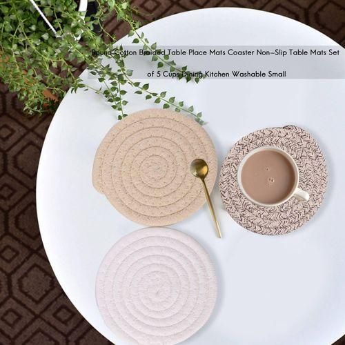 915 Generation Round Cotton Braided Table Place Mats NonSlip Table Mats 5