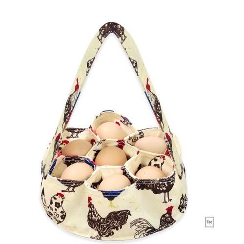 Canvass Eggs Collecting Basket With 7 Pockets MultiPurpose