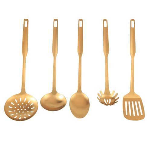 915 Generation Stainless Steel Kitchen Utensils 5Piece Cooking Trowel Set Kitchen Tool Set Gold