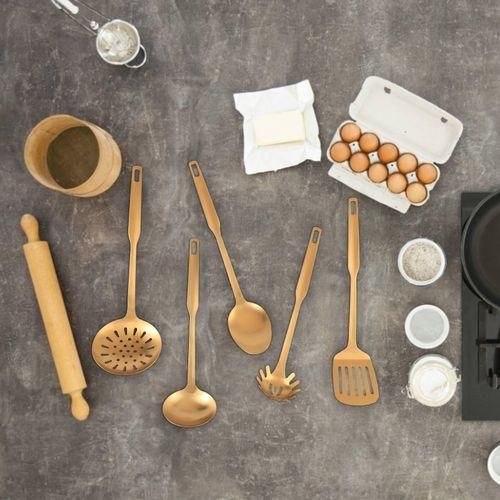915 Generation Stainless Steel Kitchen Utensils 5Piece Cooking Trowel Set Kitchen Tool Set Gold