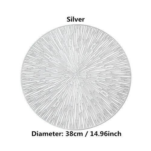 915 Generation 1PCS Round Pmats Restaurant Hollow PVC Decoration Meal Mat AntiHot Dining Table Line Mat Steak Plate Pad Golden