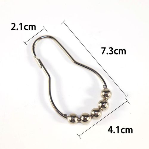 24pcs Iron Shower Curtain Hooks Rings For Bathroom