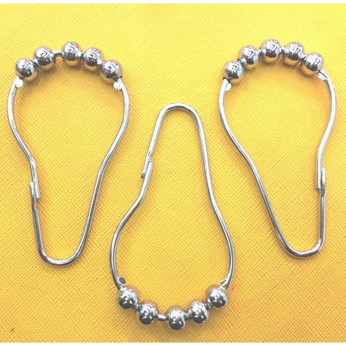 24pcs Iron Shower Curtain Hooks Rings For Bathroom