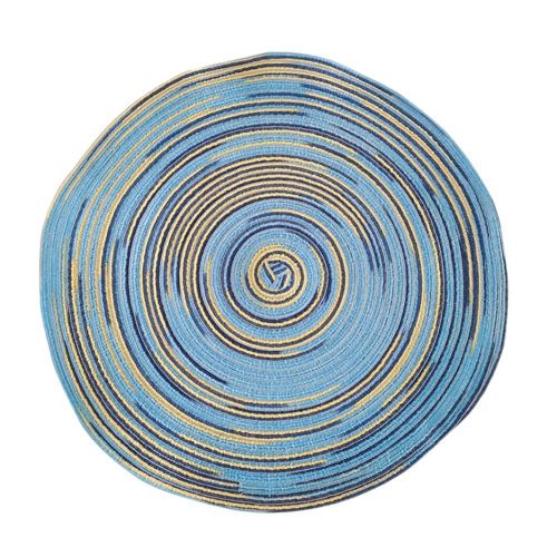 915 Generation 4PCS Placemats Satin Dyed Multi-Color Dining Table Mats(Blue