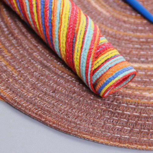 915 Generation 4PCS Placemats Satin Dyed Multi-Color Dining Table Mats(Blue