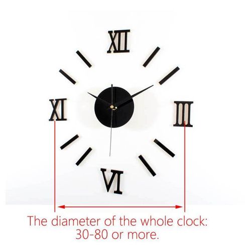 45X45cm Roman Numer 3D Watch Acrylic Mirrored Digital Wall Clock For Living Room Modern Design DIY Home Decor