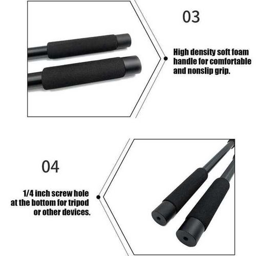 Handheld Microphone Boom Arm Portable Soft Foam Handle Aluminium Alloy Microphone Stand Holder Boompole Mic Extension Arm
