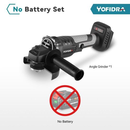 Yofidra 125mm Brushless Angle Grinder 3 Gears Cordless Efficient Wood Cutting Polishing Power Tool For Makita 18 More