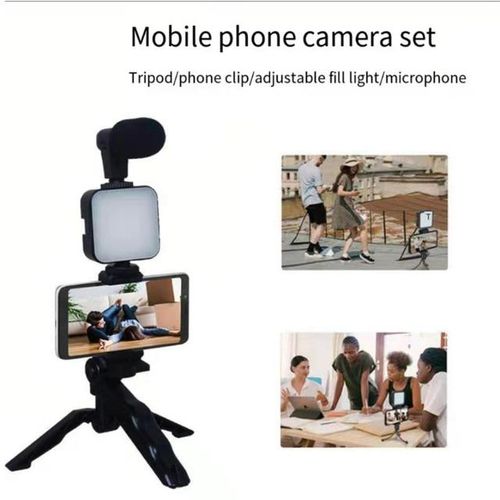Studio Kit Smartphone Camera Vlogging Kit Video Shooting Photography Suit With Microphone Led Fill Light Mini Tripod