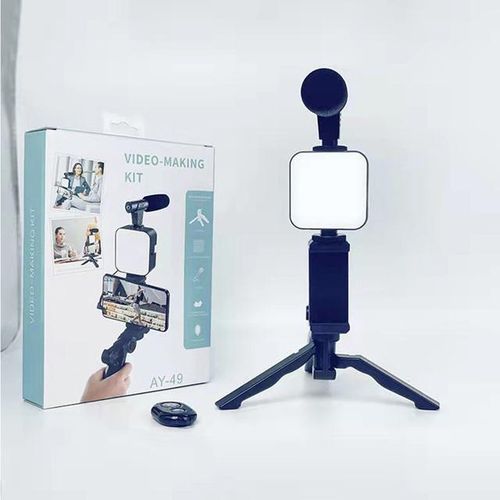 Studio Kit Smartphone Camera Vlogging Kit Video Shooting Photography Suit With Microphone Led Fill Light Mini Tripod