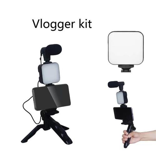 Studio Kit Smartphone Camera Vlogging Kit Video Shooting Photography Suit With Microphone Led Fill Light Mini Tripod