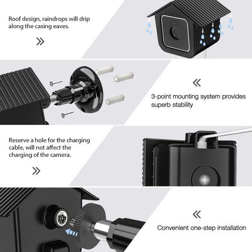 Waterproof Wall Mount For Wyze Cam V3 Smart Camera Plastic Protective Case 360 Degree Swivel Bracket