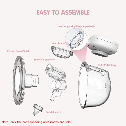Youha Electric Breast Pump Replacement Accessory Includes 2 Pcs Diaphragm Soft Food-Grade Silicone for THE INS Wearable Breast Pump