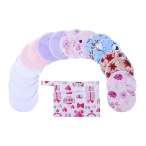 10 Pcs Reusable Bamboo Breast Pad Nursing Pads for Mum Washable Waterproof Pregnant 4.7 inch