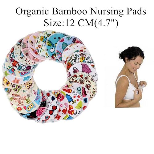 10 Pcs Reusable Bamboo Breast Pad Nursing Pads for Mum Washable Waterproof Pregnant 4.7 inch