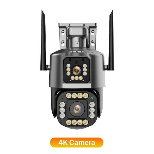 4K HD WIFI IP Camera 16MP 10X Hybrid Zoom Auto Tracking PTZ Camera Outdoor Four Lens Three Screen S More