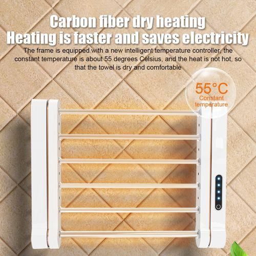 Electric Towel Warmer Rack 6 Bars Wall Mounted Heated Towel