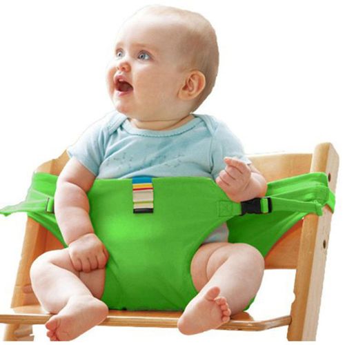 Portable Baby Chair Infant Seat Product Dining Lunch Chair Seat Safety Belt Feeding High Harness New,Green NO5115